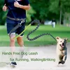 Correa para caminar para perros Manos libres Cintura elástica Es Correr Jogging Collar de plomo Ajustable Nylon Reflectante LJ201111