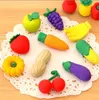Erasers Correction Supplies Office School Business Industrial Ship 100Pcs 3D Fresh Fruit Vegetables Creative Novel Food Rubber Pencil Eras