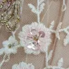 Aeleseen Designer Fashion Maxi Runway Long Flare Sleeve Ruffled Ruffled Villing Hearged Mesh Flower Drothes 220518