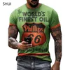 Verano para hombre camisetas de gran tamaño ropa suelta vintage manga corta moda 66 letras impresas o camisetas con cuello ruta 66 hombres 220521