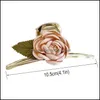 Hair Clips Barrettes Woman Rose Claw Clip Elegant Metal Updo Jaw With Simation Flower Decor Shower Clamps Accessories 10.5Cm Ml Drop Deliv