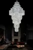 Moderne Top Luxueux K9 Lustres En Cristal Américain Grand Long Lustre Intérieur Luminaire Hôtel Hall Hall Salon Maison Villa Escalier Lampes Suspendues