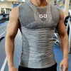 Hommes à séchage rapide en cours d'exécution Fitness serré sans manches Gym Compression débardeurs entraînement Muscle gilet 220615