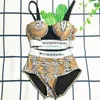 Designer Hot Sell Bikini Woman Sense Beach Wear Summer Swim Suit Sexig Sling Strap Bur Design Mönster Plaid Swimsuit Högkvalitativ kvinnor