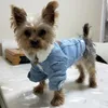 Dog Apparel Denim Puppy Jacket Winter Warm Pet Clothes For Small Dogs Yorkshire Pug Coats High Fur Collar Outfit Pets ClothingDog