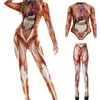 Swimons de maillots de bain féminin Squelette féminin Skeleton Human Organs imprimer la nouveauté Costume bizarre Cosplay accessoires Ty66women's