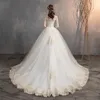 Robes Autres robes De mariée 2022 Robe épaules dénudées demi manches Robe dentelle Applique grande taille Simple Robe De mariée