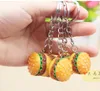 Wholesale New 50pcs Personalized resin simulation food mini hamburger keychain chain accessories gift pendant