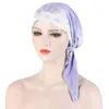 Beanie/Skull Caps Motivo floreale Donne musulmane Hijab Cappello con coda lunga Turbante Copricapo islamico Cancro Chemio Cap Perdita di capelli Fiocco Cofano Sciarpa