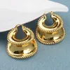 Hoop & Huggie Women Large Earrings Lightweight Golden Brass Fashion Costume Jewelry For Ladies BigHoop Kirs22