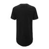 Men Casual T-Shirt Curve Hem Side With Zipper Short Sleeve Streetwear Long line Hip Pop Style Tops Fashion Extend Swag T 220408