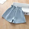 Summer Solid Color Children Kids Baby Toddler Girls Clothes Denim Shorts Pants for Long Jeans Pans Autumn 220419