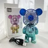 Bear Electric Fans Portable USB Charging Fan Handheld Spaceman Mini Electroplating Gradient Desktop 8 colors