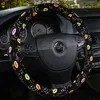 Steering Wheel Leather Cartoon Cute Cubre Volante Car Lip Printed Car Accessories Interior Woman Couvre Volante Voiture J220808