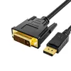 DP DisplayPort para DVI Cable 1.8m Exibir porta para DVI-D 24 1pin Cables Adapter Conectores para HP Dell Asus