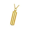 Stainless Steel Holder Cylinder Ashes Urn Pendant Charm Cremation Memorial Necklace Jewelry 3 Colors Y220523