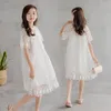 Robes de fille 2022 Été Filles Robe Brodée Floral Dentelle Enfants Pour Fille Princesse Costume Adolescent Enfants Vêtements De Mariage