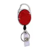 Party Favor Diamond-studded clay easy-to-pull Metal oval full-diamond telescopic easy to pull creative badge hanging ID buckle DE290