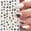 black nails gold decoration