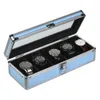 Watch Boxes & Cases Men Box Aluminum Alloy Display Luxury Metal Watches Organizer Storage Man Sky Blue Matte Transparent Glass Casket