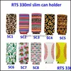 Slim Can Beer Insators Premium Neoprene Beverage Cooler Collapsible Cola Soda Bottle Koozies Cactus Leopard Sleeve ST668 Drop Drovess 2021