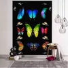 Colorful Butterfly Decoration Carpet Mandala Bohemian Hippie Wall Curtain Tapestry Hanging Home Living Room Bedroom J220804