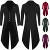 Hommes Trench Coats Costumes Médiévaux Halloween Cosplay Vêtements Pour Hommes Smoking Long Uniforme Robe Renaissance Cos Mâle Punk Solide Manteau Plus