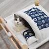 Removable Cat Bed Wooden House Warm Hammock Pet for s Dog Sofa Mat Lounger Sleeping Bag Accessories 220323