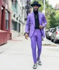 Abiti da uomo Blazer Fashion Purple Mens 2Pieces Giacca Pantaloni Slim Fit Blazer Pantaloni Smoking casual per matrimoni Groomsmen Party Wear Clot