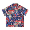 Camicie casual da uomo Hip Hop KAPITAL Camicia Streetwear Harajuku Vintage Full Cloud Print Short 2022 Men Beach T Silk Loose Top TeesMen's