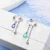 Dangle lustre asymétrique gland gouttes d'eau Zircon boucles d'oreilles pour les femmes tendance bijoux créatifs Oorbellen cadeaux de fête SAE436Dangle