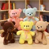 Pc Cm Kawaii Teddy Bear With Tie Plush Toy Cute Stuffed Soft Down Cotton Animal Dolls For Children Best Birthday Gift J220704