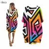 Geometry Abstract Dress 3D Print Colorful Streetwear Women Dresses Fashion Harajuku Long Sleeve Punk Style Clothes W220617