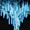 Led Meteor Lights Waterproof Shower Rain 8 Tube LED String Lights 30CM Tree Garden Decoration EU US UK Plug in Holiday Lighting 201130