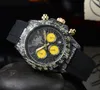 2022 Högkvalitativa män Luxury Watch Six Stitches All Dials Work Automatic Quartz Watches European Top Brand Chronograph Clock Fashi265y