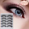 5 paires de cils naturels légers Faux 3D vison cils doux vaporeux moelleux Faux cils Extension sans cruauté réutilisation beaucoup de maquillage de cils