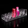 Förvaringslådor Bins Rensa Acryl Lipstick Box 12 gallerhållare Kosmetisk makeup Organizer Sundries Display