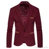 QNPQYX 2022 NIEUWE FASHIVE HIEN's Corduroy Leisure Slim Suit jas Hoogwaardige Casual Man Blazers Jacket en kost mannen enkele knop X03