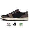 Size US 12 Women Mens Jumpman 1S Low Basketball Shoes with Socks Jorda 1 Jorden1s Cactus Jack Dark Mocha Green Froomment University Black Blue Trainers Sports