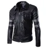 Printemps mode hommes Cool bomber vestes hommes veste col Slim Fit moto en cuir veste manteau Outwear Streetwear 220816