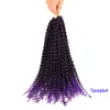 18 tum Passion Twist virkning Hårflätning för svarta kvinnor 22Strands/Pack Butterfly Locs Water Wave Hair Extension LS06