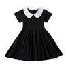 Robes de fille robe pour jeunes filles été enfant élégant noir robe de bal fête anniversaire princesse Vintage classique court sans manches Vestidos