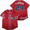 QQQ8 AIR01 1969シアトルパイロットジムブートンジャージ24 Deion Sanders Red White Vintage Retro Baseball Jerseys