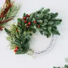 Vit Garland Wicker Round Design Christmas Tree Rattan Wreath Ornament Vine Ring Decoration Home Party Hanging Flower Craft