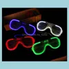 Autres fournitures de fête d'événement Festive Home Garden Halloween LED Shutter Glasses Fl Light Sh Dhg71