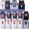 Basketball Chanking-ball 10 K B 15 6 EWING 8 PIPPEN 9 MJ Cousue Couture Retro Throwback 1992 2012 Jerseys