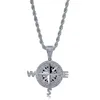 Chains Hip Hop Rock 925 Sterling Silver Compass Shape Created Moissanite Gemstone Party Pendant Necklace Fine Jewelry Gift