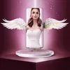 New angel wings mobile phone wireless charger 15W quick charging universal gift wholesale multifunctional makeup mirror for iphone samsung xiaomi oppo