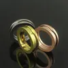 Casal de aço de titânio 316L de alta qualidade Anel de designer de mola de bobina única clássica para homens homens european jóias de jóias