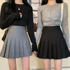 Röcke Korean Plaid Hohe Taille Faltenrock Kurz Micro Schwarz Mini Damen Rosa Weiß Tennis Kawaii Winter